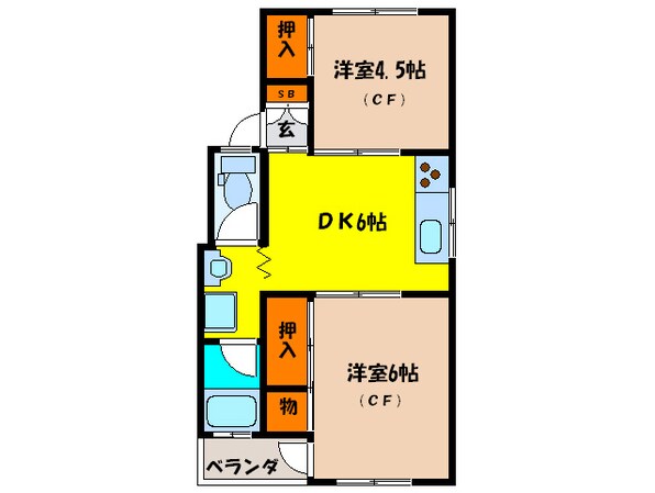 桜荘マンションの物件間取画像